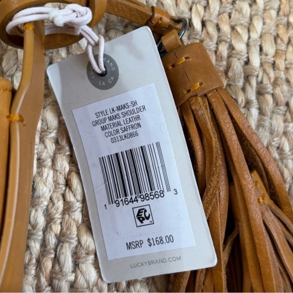NWT LUCKY BRAND Mak Shoulder Bag Saffron Genuine Leather Purse - Picture 3 of 3